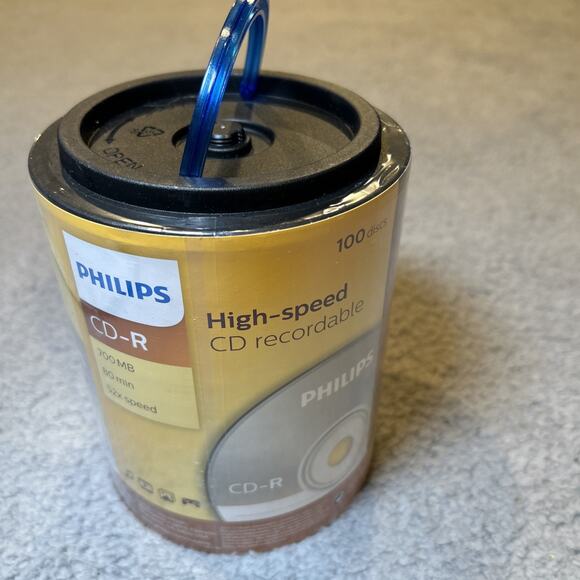 100 PHILIPS CD-R Logo Brand Discs 700MB 52x80mins High Speed Spindle CR7D5NH00 - Picture 3 of 6